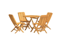 Maison Exclusive - 5 Pcs Conjunto De Jantar P/ Jardim Madeira De Teca Maciça