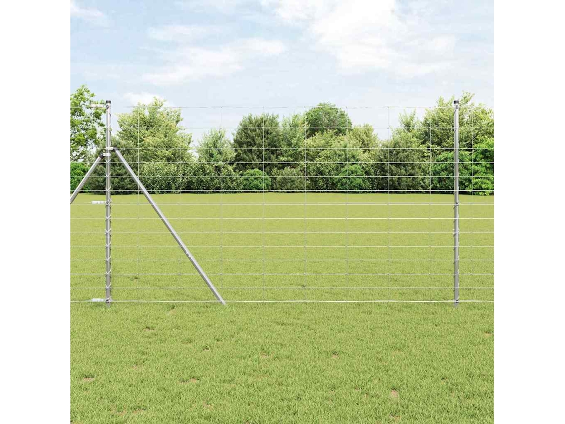 Vidaxl Cerca De Campo Prateado