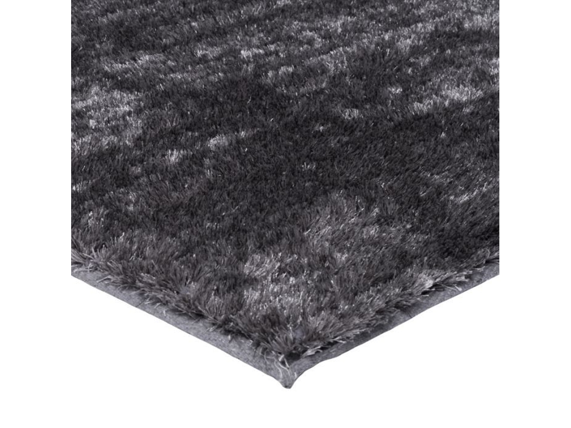 Tapete De Pelos Longos Efeito Sedoso Cinza 120x170