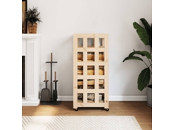 Vidaxl Suporte De Lenha C/ Rodas 40x49x110 Cm Pinho Maciço
