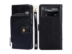 Capa De Couro Com Zíper Para Xiaomi Poco X4 Pro 5g