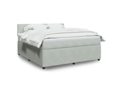 Vidaxl Cama Com Molas/colchão 180x200 Cm Veludo Cinzento-claro