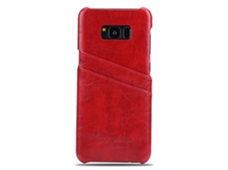 Capa de couro vermelha com slot para cartão para Samsung S8 Plus EOOCOO