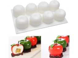 Forma De Silicone Em Formato De Maçã Com 8 Cavidades, Forma De Silicone 3d Para Cupcakes, Doces, Sobremesas E Mousses.