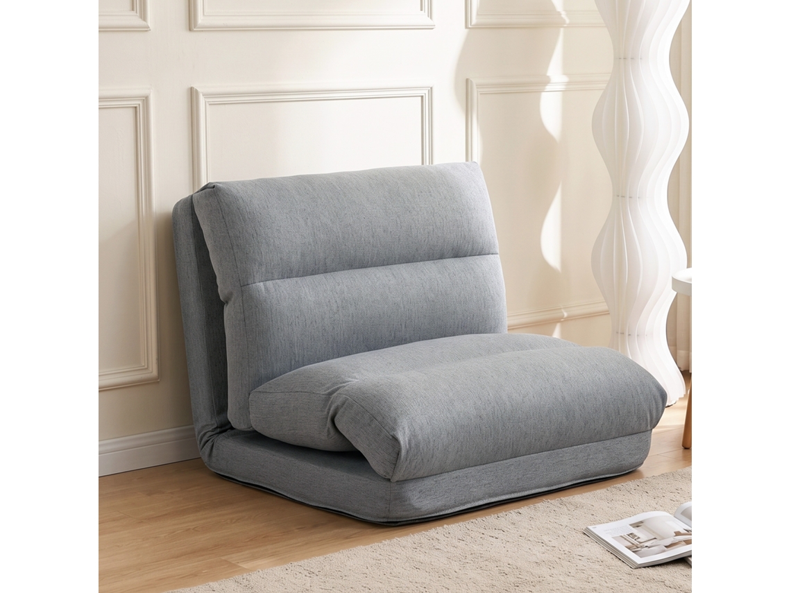 Bean Bag With Bed Function, Tilting Backrest, Foldable, Up To 120kg, 70 X 72 X 56 Cm, Gray
