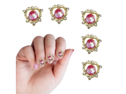 15 Brocas de Zirconia Formato de Coração Cores Branco Rosa Laranja e Azul Lago Ornamentos para Unhas NEVEANCE