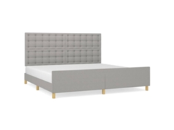 Estrutura De Cama Com Cabeceira Vidaxl Cinzeto Tecido (203x206x128 Cm)