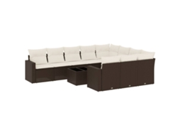 Garden Sofa Set, Garden Sofa Sets Vidaxl Marrom Rattan / Vime (n/a)
