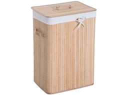 Cesto de Roupa Bambu, Pu e Lona Cor Bambu 40x30x60 cm Homcom