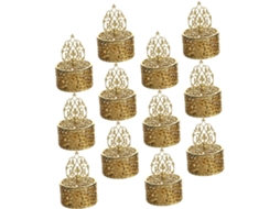 Caixas De Plástico Douradas Pequenas Secfou Para Doces, 12 Unidades, Design Vazado, Ideais Para Festas, Casamentos