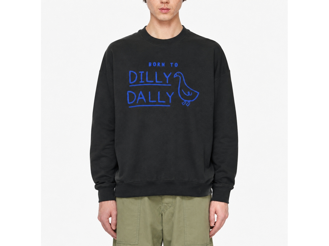 Moletom preto Rockinstone Born To Dilly Dally com design exclusivo de designer.