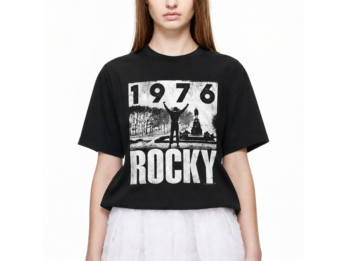 Rockinstone Rocky Movie '76 Is Awesome Black Adult T-shirt Size:m