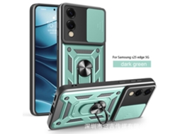 Capa Para Celular Samsungsung Com Janela Deslizante, Proteção Magnética Contra Quedaverde Escuro - Samsung S26plus (poros Finos)