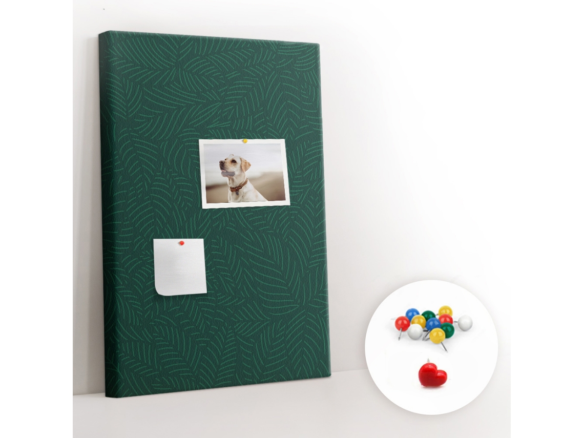 Painel De Cortiça Para Parede Padrão De Folhas Linhas Para O Quarto Das Crianças Espelharte (40x60 Cm)
