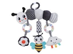 Brinquedo De Suspensão Para Cama Pelúcia Animal Com Sinos Preto E Branco
