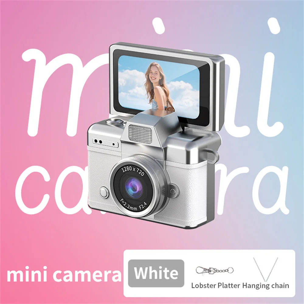 Mini Câmera Digital Portátil com Tela Selfie Giratória de 180°, Flash e Vários Filtros. MDUG (branco 16g)