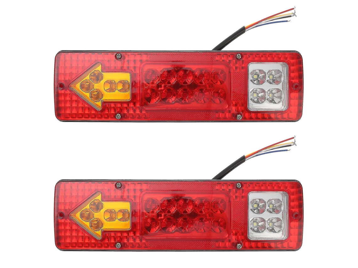 Rebe 2 Unidades de Luces Traseiras de Reboque 12v Led com Sinais e Luzes de Marcha para Caminhões e Reboques Rojo