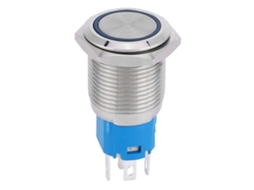 Interruptor Botão Metálico Led 16mm Luz Azul 220v Sunflare