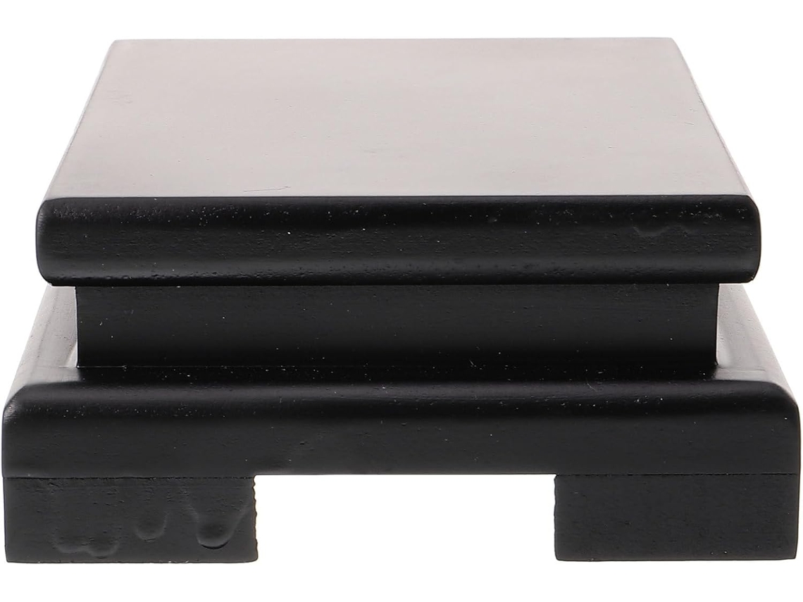 Suporte Retangular Exibição Design Prático Elegante Portátil Resistente Madeira Escura Vasos Floreiras Ideal GOKOCO