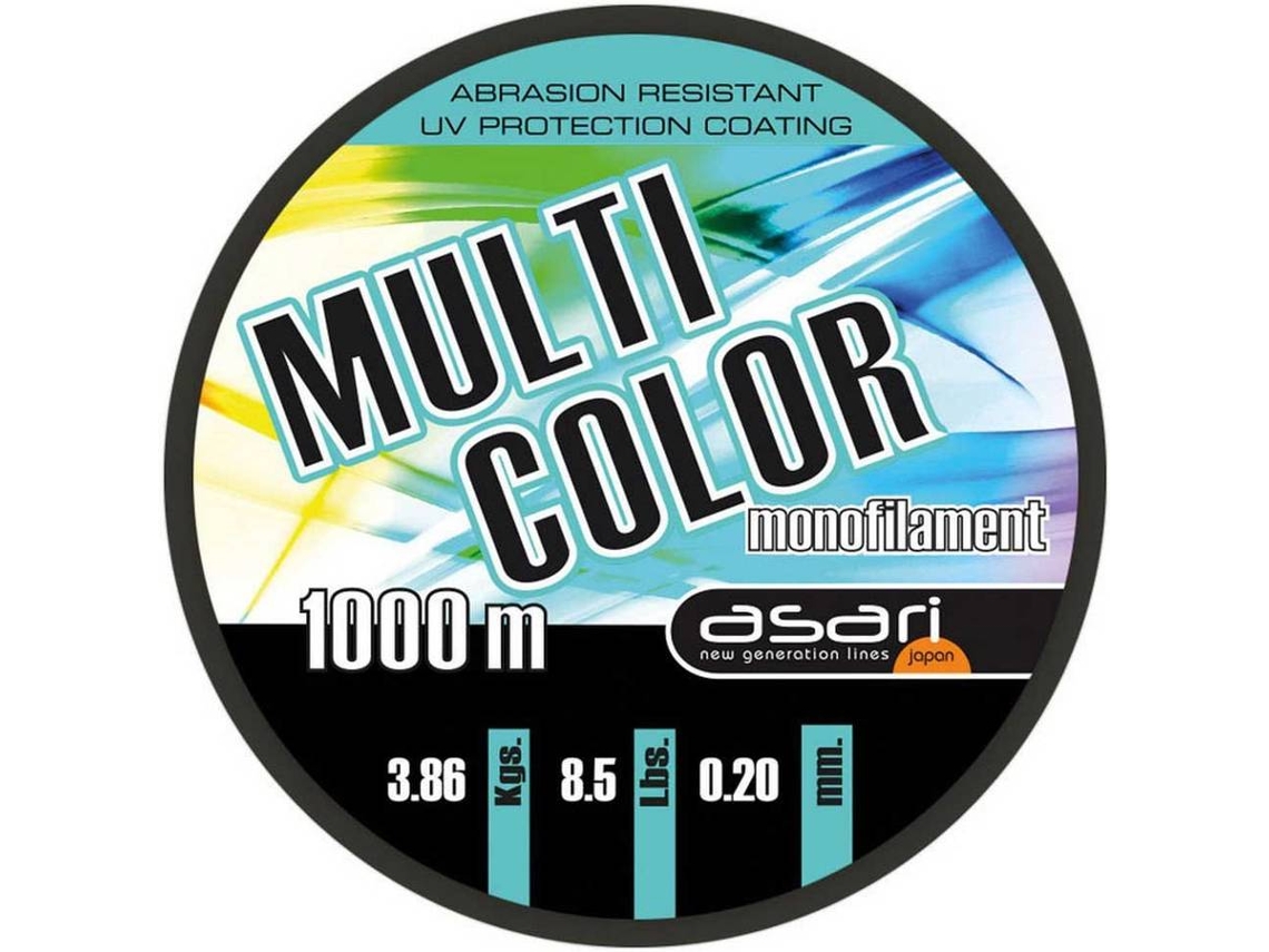 Linha de Pesca de monofilamento ASARI Multicor (0.400 mm - 0,20 mm)