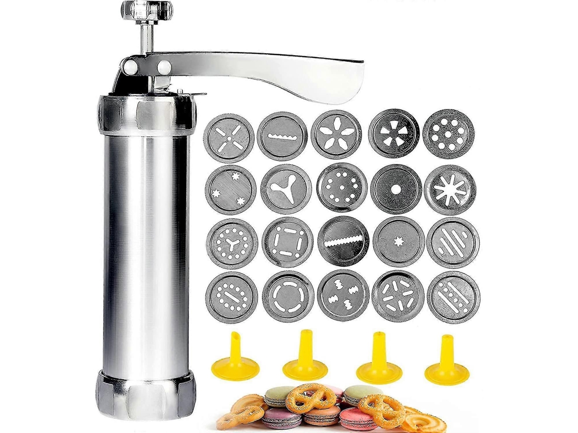Arma De Pressão De Biscoito De Aço Inoxidável Com 20 Discos De Biscoito E 4 Biscoitos Nostalgia88