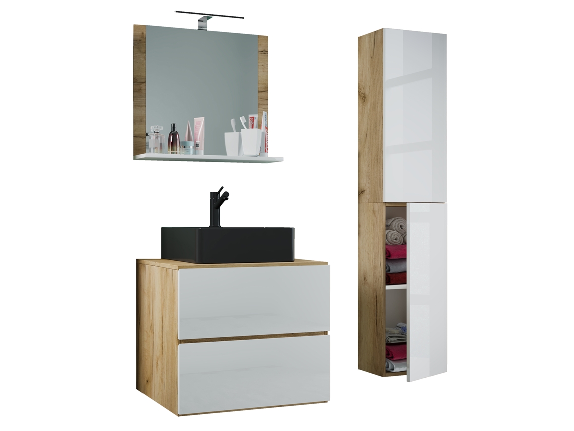 Lavatório De 4 Peças Móvel De Casa De Banho Lendas 60 Cm L Vcm