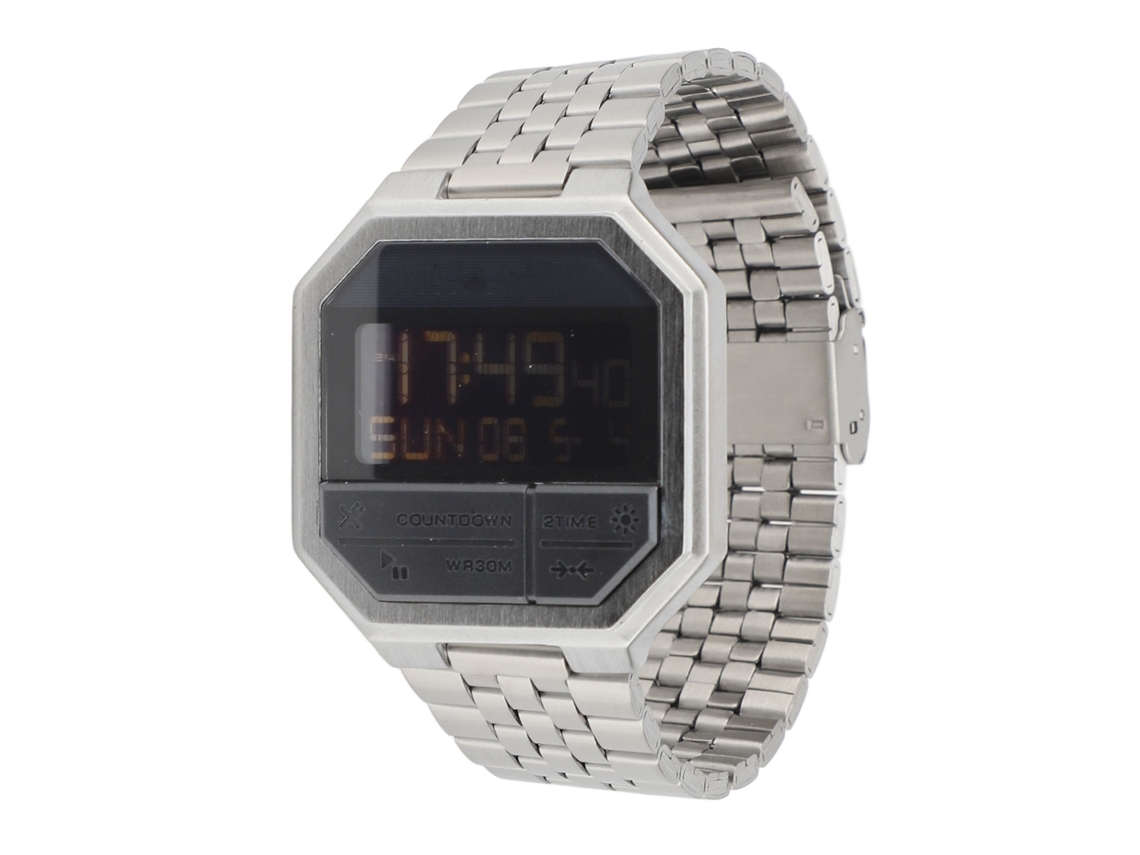 Relógio Digital Masculino Eletrônico de Inox Led Multifuncional Cronômetro Dual Time Prata
