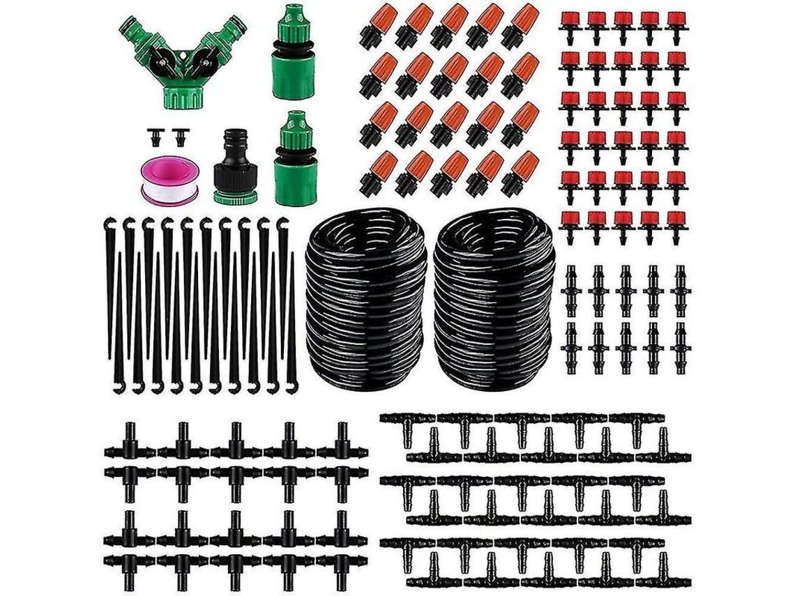 Kit de Irrigação por Gotejamento Micro 20m/65ft com Timer Automático Ajustável