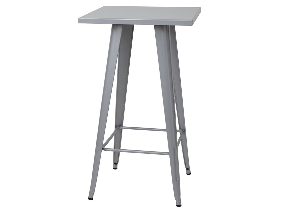 Mesa Alta de Comida Estilo Industrial em Metal Cinza Tab04007 MOBIKASA