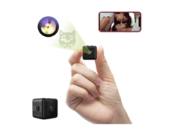 Minicâmera sem fio Bestvite com visão noturna e detecção de movimento, bateria integrada e tecnologia de monitoramento de aplicativo móvel, preta
