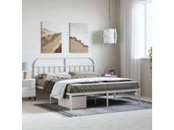 Estrutura De Cama Com Cabeceira 183x213 Cm Metal Branco