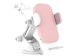Carregador Carro Qi Fast Auto Clamping Para Apple, Samsung Yizhood Rosa