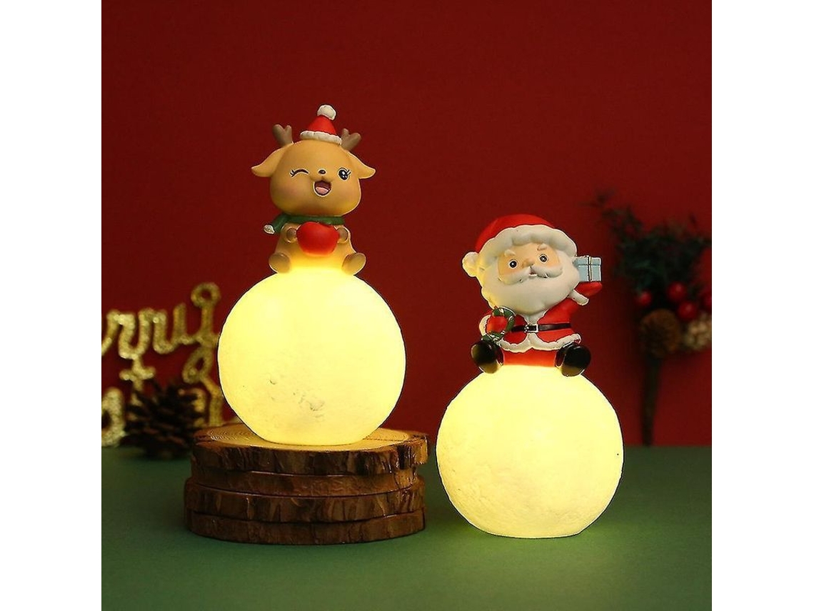 2 Pacote De Adornos De Mesa Iluminados Para Natal, Figura De Mesa Wabjtam