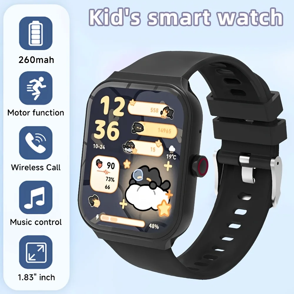 (preto) Smartwatch Multifuncional Para Adolescentes, Com Chamadas E Atendimento Sem Fio.