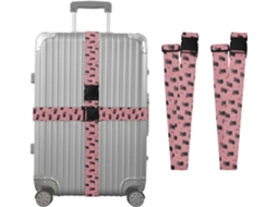 Conjunto De 2 Cintas Para Bagagem Com Estampa Gato Preto E Flor, Ideais Para Malas De Viagem, Acessórios Para Cintos