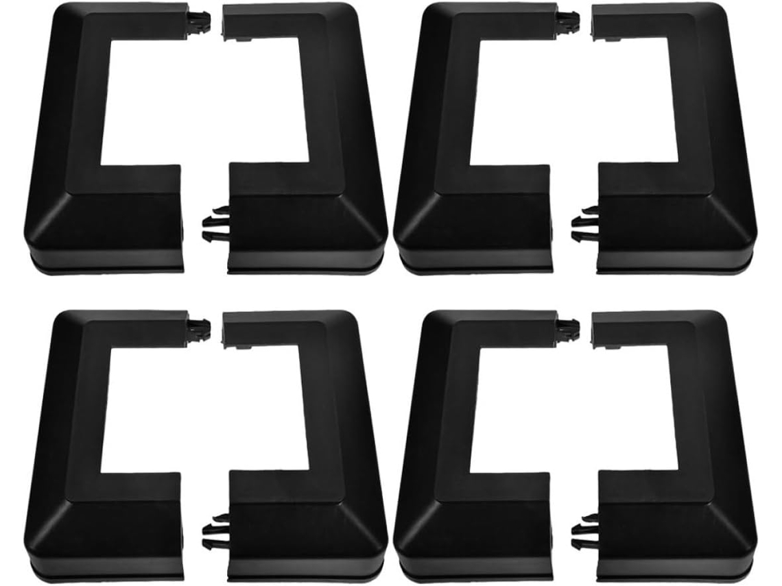 Conjunto De 4 Tampas Quadradas Bipartidas Para Postes, Em Plástico Resistente Às Intempéries, Com Design De Parafuso