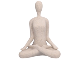 Estátua de Pose de Yoga em Resina Pedregosa para Decoração LAXISCREED