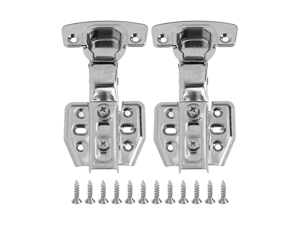 Peças De Dobradiça De Armário De Aço Inoxidável 2,0mm 105-110° Silenciosas Para Cozinha E Banheiro