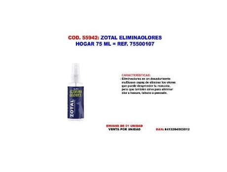 Zotal eliminaolores hogar 75 ml   75500107