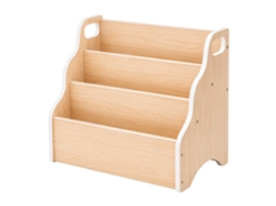 Relaxdays Estante Infantil, Organizador De Secretária Portátil, 3 Compartimentos, 31 X 51 X 28 Cm, Mdf, Natural
