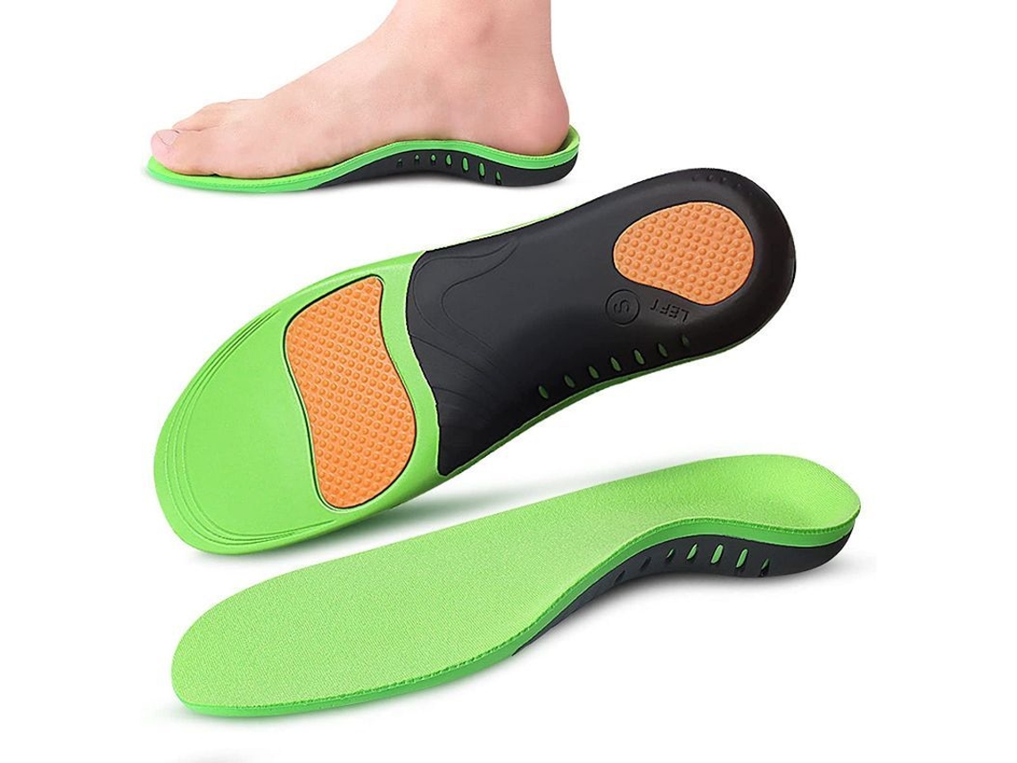 Insoletas Ortóticas com Suporte de Arco, Amortecimento e Conforto para Sapatos e Botas