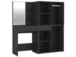 Led Dressing Table With Cabinets, Led Dressing Tables With Cabinets Vidaxl Azul Madeira Processada