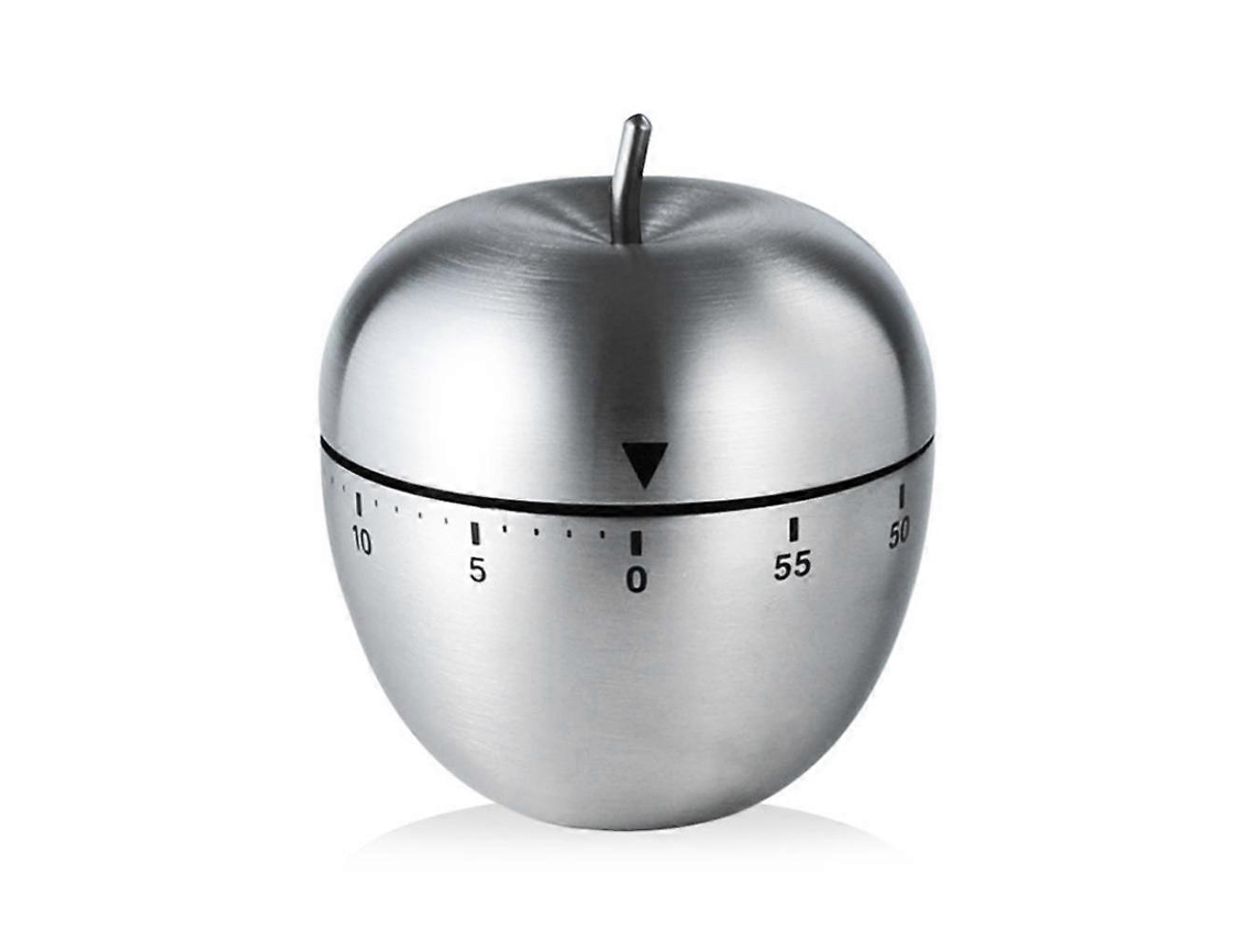 Temporizador de Huevos de Acero Inoxidable Forma de Huevo Hervido Con Alarma Mecánica Sin Batería Plata