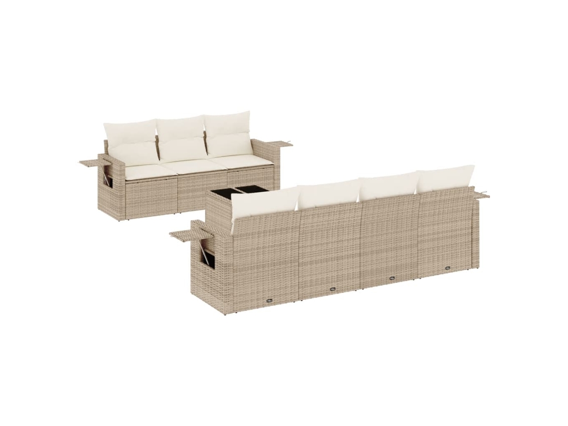 Garden Sofa Set, Garden Sofa Sets Vidaxl Bege Rattan / Vime (n/a)