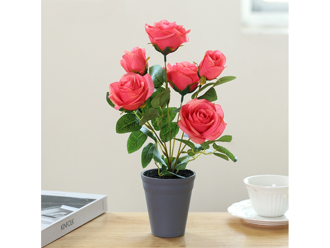 Novo Arbusto Artificial de Rosas em Vaso 34 Cm BRILVIBERA