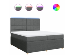 Box Spring Bed, Box Spring Beds Vidaxl Cinzeto Tecido (200 X 200 Cm)