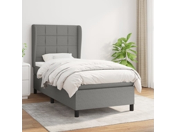 Vidaxl Cama com Molas/colchão 90x200 Cm Tecido Cinzento escuro