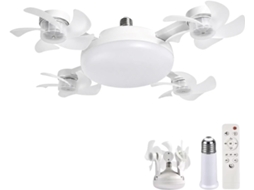 Ventilador De Teto Com Lâmpada E Controle Remoto, Soquete Roseta 2 Em