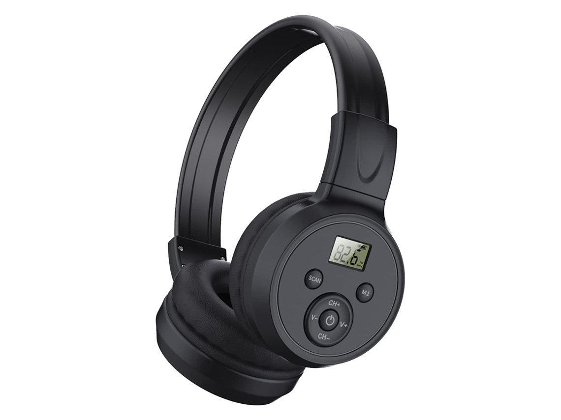 Fones De Ouvido Portáteis Sem Fio Com Rádio Fm, Receptor De Fone De Ouvido Com Rádio Fm Recarregável