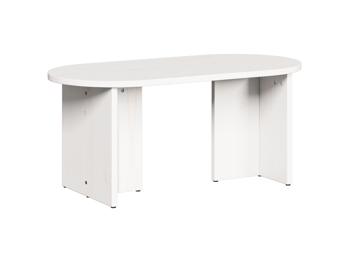 Conjunto 1 Mesa De Café Moderna Vidaxl Branco Madeira De Pinho Maciça (80 X 39,5 X 35 Cm)